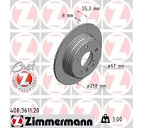 2x Brake disc solid 400.3611.20 ZIMMERMANN for MERCEDES-BENZ A-CLASS VANEO