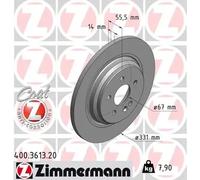 2x Brake disc solid 400.3613.20 ZIMMERMANN for MERCEDES-BENZ M-CLASS
