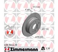 2x Brake disc solid 400.3644.20 ZIMMERMANN for MERCEDES-BENZ A-CLASS