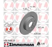 2x Brake disc solid 400.3680.20 ZIMMERMANN for MERCEDES-BENZ CLA Coupe A-CLASS