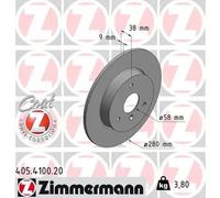 2x Brake disc solid 405.4100.20 ZIMMERMANN for SMART CITY-COUPE CABRIO ROADSTER