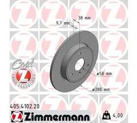 2x Brake disc solid 405.4102.20 ZIMMERMANN for SMART FORTWO Coupe FORTWO Cabrio