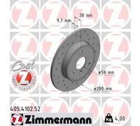ZIMMERMANN Brake Disc 405.4102.52 - 2x Solid for SMART FORTWO Coupe/Cabrio/Hatch PEQUENO 1.0L 3cyl