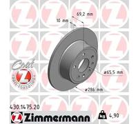 2x Brake disc solid 430.1475.20 ZIMMERMANN for OPEL SAAB