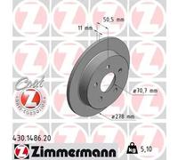 2x Brake disc solid 430.1486.20 ZIMMERMANN for OPEL PONTIAC CHEVROLET