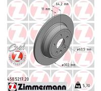 2x Brake disc solid 450.5217.20 ZIMMERMANN for LAND ROVER FREELANDER 2