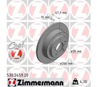 2x Brake disc solid 530.2459.20 ZIMMERMANN for SUBARU IMPREZA Saloon FORESTER