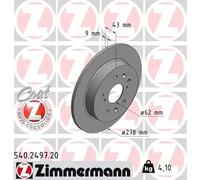2x Brake disc solid 540.2497.20 ZIMMERMANN for SUZUKI SWIFT III