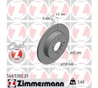 2x Brake disc solid 540.5302.20 ZIMMERMANN for SUZUKI SWIFT III