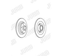 2x Brake disc solid 562974J-1 JURID for RENAULT GRAND SCÉNIC III