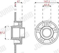 2x Brake disc solid 563317JC-1 JURID for RENAULT MEGANE IV Hatchback