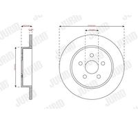 2x Brake disc solid 563741JC JURID for TOYOTA YARIS