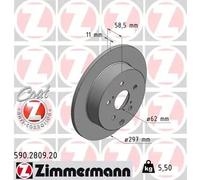 2x Brake disc solid 590.2809.20 ZIMMERMANN for TOYOTA VERSO