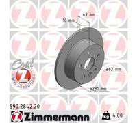 2x Brake disc solid 590.2842.20 ZIMMERMANN for TOYOTA CAMRY Saloon