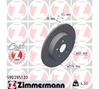 2x Brake disc solid 590.2851.20 ZIMMERMANN for TOYOTA MAZDA