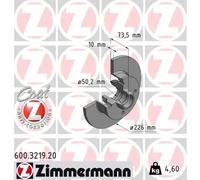 2x Brake disc solid 600.3219.20 ZIMMERMANN for VW SEAT