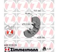 2x Brake disc solid 600.3220.20 ZIMMERMANN for VW SEAT