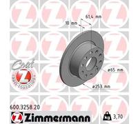 2x Brake disc solid 600.3258.20 ZIMMERMANN for SKODA OCTAVIA III