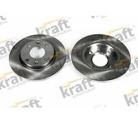 2x Brake disc solid 6045770 KRAFT AUTOMOTIVE for PEUGEOT CITROËN