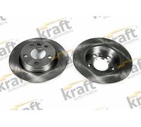 2x Brake disc solid 6050500 KRAFT AUTOMOTIVE for VW FORD SEAT