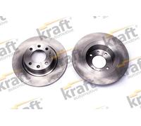 2x Brake disc solid 6055930 KRAFT AUTOMOTIVE for CITROËN C5 I C5 I Estate C5 II