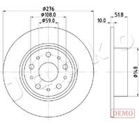 2x Brake disc solid 610207C JAPKO for LANCIA ALFA ROMEO