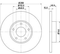 2x Brake disc solid 8DD 355 102-781 HELLA for AUDI 100 C4 Saloon 100 C4 Avant