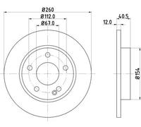 2x Brake disc solid 8DD 355 105-971 HELLA for MERCEDES-BENZ A-CLASS