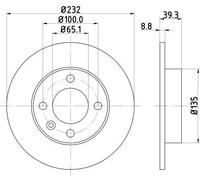 HELLA 8DD 355 106-681 Brake disc
