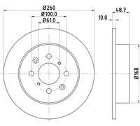 2x Brake disc solid 8DD 355 110-331 HELLA for MG MG ZR MG ZS MG ZS Hatchback