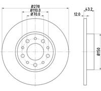 HELLA 8DD 355 112-541 Brake disc