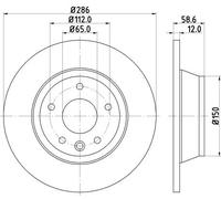 2x Brake disc solid 8DD 355 113-841 HELLA for AUDI TT TT Roadster