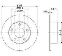 2x Brake disc solid 8DD 355 118-581 HELLA for AUDI A6 C5 A6 C5 Avant