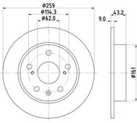 HELLA 8DD 355 120-531 Brake disc