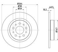 HELLA 8DD 355 120-931 Brake disc