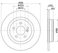 2x Brake disc solid 8DD 355 122-871 HELLA for MERCEDES-BENZ SLK SLC