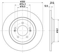 HELLA 8DD 355 131-381 Brake disc