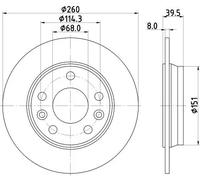 HELLA 8DD 355 133-761 Brake disc