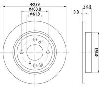 2x Brake disc solid 8DD 355 134-681 HELLA for HONDA JAZZ V