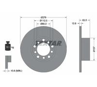 2x Brake disc solid 92009500 TEXTAR for MERCEDES-BENZ 123 Saloon 123 T-Model