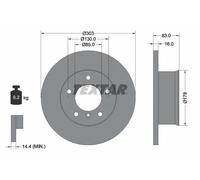 2x Brake disc solid 92020300 TEXTAR for MERCEDES-BENZ PUCH