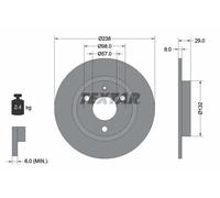 2x Brake disc solid 92038500 TEXTAR for CITROËN PEUGEOT MEGA