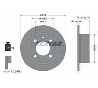 2x Brake disc solid 92059700 TEXTAR for CITROËN XANTIA