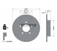 2x Brake disc solid 92062100 TEXTAR for MAZDA FORD USA