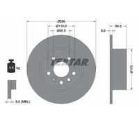 2x Brake disc solid 92075703 TEXTAR for SAAB OPEL