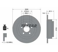 2x Brake disc solid 92082000 TEXTAR for SUBARU LEGACY LEGACY Estate FORESTER