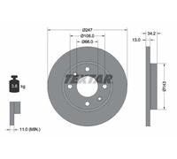 TEXTAR 92092803 Brake disc