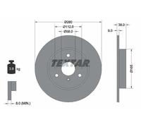 2x Brake disc solid 92097603 TEXTAR for SMART CITY-COUPE CABRIO CROSSBLADE