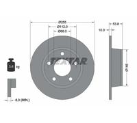 2x Brake disc solid 92104103 TEXTAR for AUDI A6 C5 A6 C5 Avant