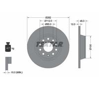 2x Brake disc solid 92140803 TEXTAR for VW SEAT SKODA AUDI